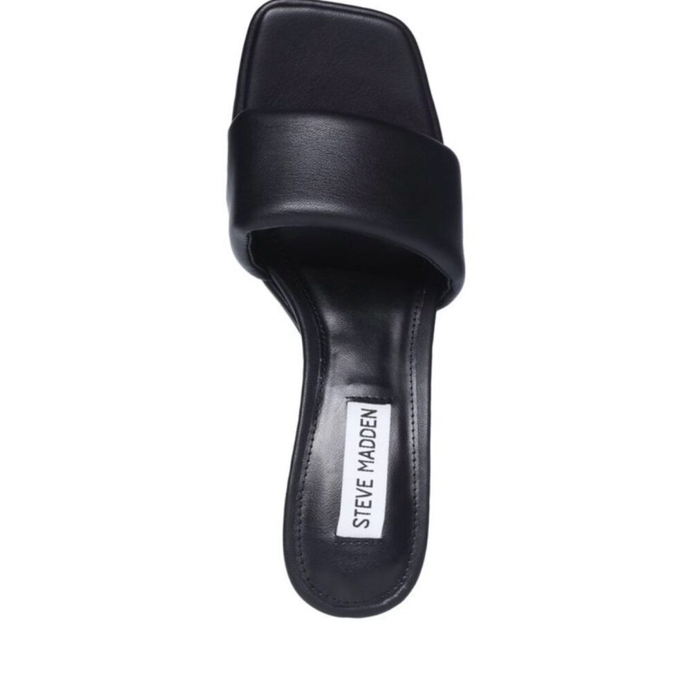 NEW Steve Madden Snazzy Black Padded Square Toe Heels | Black | Size: 8 - Picture 2 of 8